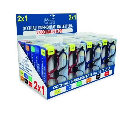 Espositore HarryVederci 2×1 · cartone da banco